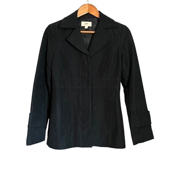 3‎ for $30! Merona black button up coat - Picture 1 of 9